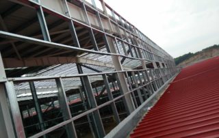 view on the roof, wall purlin system, C section steel, 