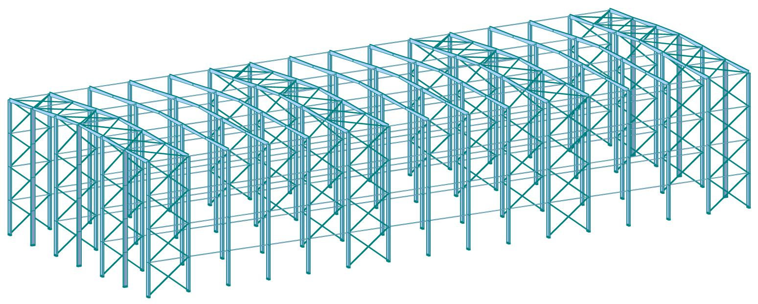 Steel Frame Of Steel Warehouse 120*48*25m